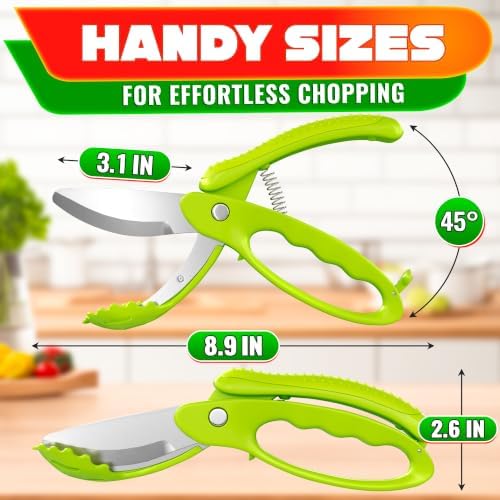Salad Scissors for Chopped Salad, 8.9" Stainless Steel, In-Bowl