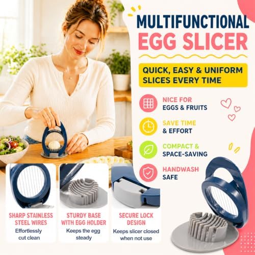 FANTEXY Egg Slicer for Hard Boiled Eggs, Stainless Steel Wire - Image 2