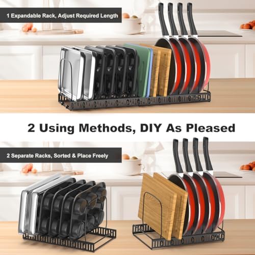 Cutting Board and Baking Tray Cookie Sheet Organizer, Black