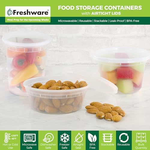 Food Storage Containers with Lids 8/16/32 oz [60 Set]