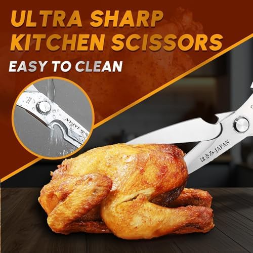 Heavy Duty Kitchen Shears, 2 Pack Japanese Steel Kitchen Scissors
