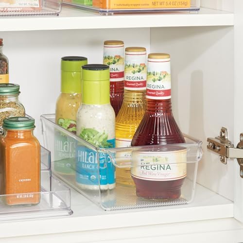 Fridge Storage Bin with Handle, Set of 4, Clear