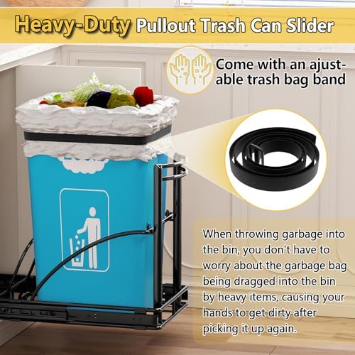 Under Sink Trash Can Pull Out, Fits 7-13 Gal/50 Qt Bins