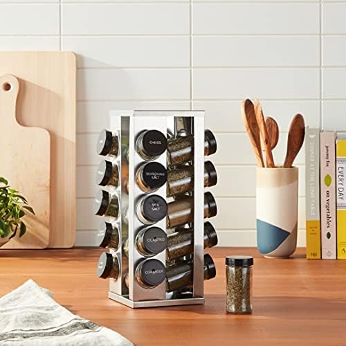 Heritage 20-Jar Revolving Spice Rack Stainless Steel