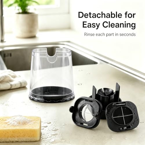 2-in-1 Fruit Slicer Cup, Strawberry Cutter Slicer With Stainless Steel Blades & Lid, Detachable Kitchen Gadget Tool for Egg Banana Cucumber Fruit Salad Cake - Image 3