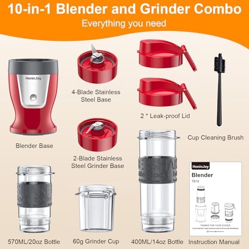 10-Piece Portable Personal Blender, 650W Smoothie Blenders - Image 4