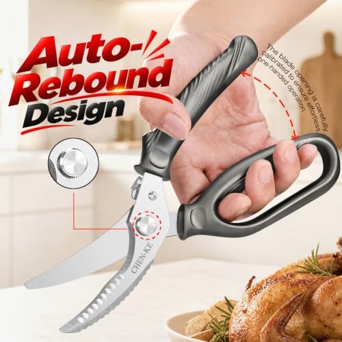Rust Resistant Heavy Duty Multipurpose Kitchen Shears-Grey