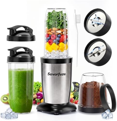 Smoothie Blender Grinder Combo, Countertop Blender Smoothies and Shakes by Savorfuze