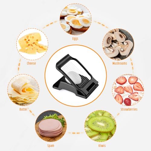 Multipurpose Heavy Duty Aluminium Egg Slicer, Stainless Steel Wire, Black - Image 2