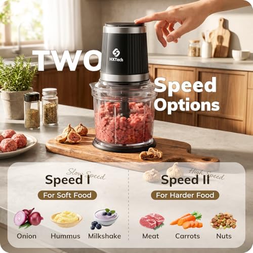 Food Processor with Two 4-Cup Bowls: 2-Speed Electric Food Chopper - Image 4