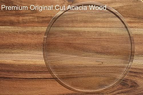 10" Two-Tier Acacia Wood Lazy Susan Organizer Kitchen Turntable for Cabinet Pantry Table Organization