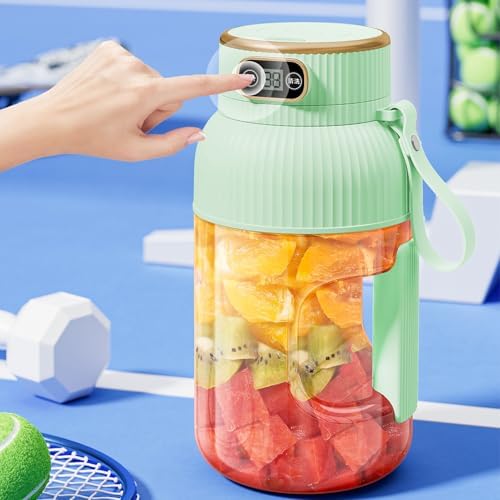 Portable Juicer Cup, 150W 1200ml Multifunctional Mini Travel Blender for Gym Home Office Sports Outdoor, Mini Juicer Cup, Mini Blending Cup, Portable Juice Cup (Green) - Image 6