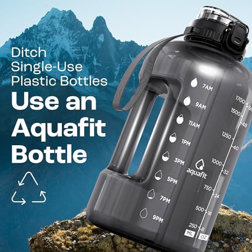 64 oz Water Bottle with Time Marker, 2in1 Lid