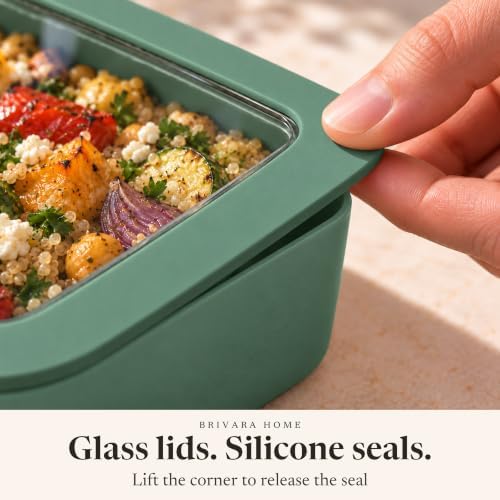 Glass Food Storage Containers with Lids, 20-Piece Set, Pine