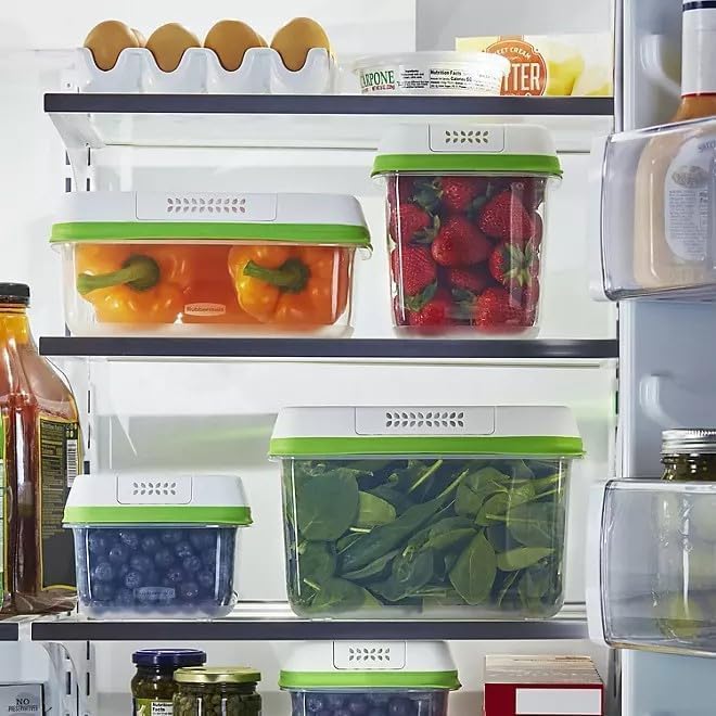 FreshWorks Produce Saver, Large Storage Containers With Lids, Pack of 3, 6-Piece Set