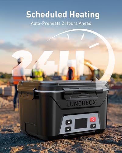 5.5-Cup Heated Lunch Box Cordless for Men with Scheduled Heating