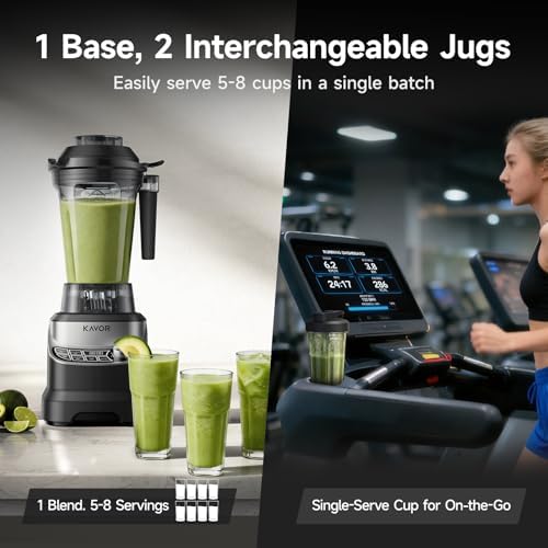2400W Peak Countertop Blender for Kitchen, 64oz Pitcher & 24oz Travel Cup - Image 5