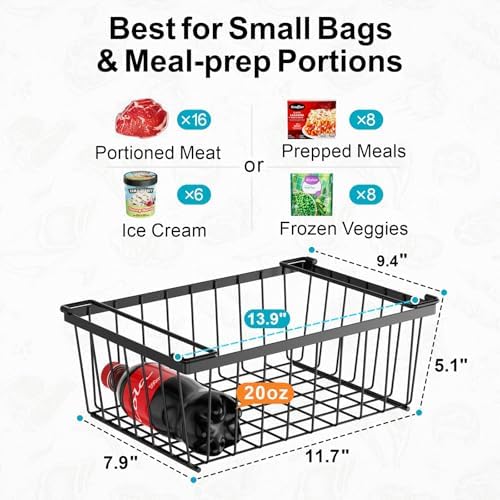 Freezer Organizer Bins - Storage Baskets for 5 Cu.Ft, 4 Pack