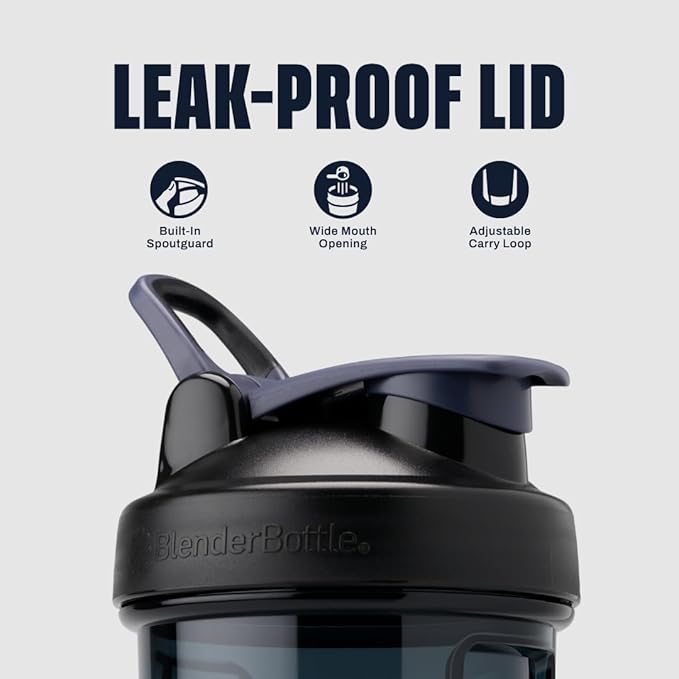 BlenderBottle Shaker Bottle Pro Series Perfect for Protein Shakes and Pre Workout, 32-Ounce, Black