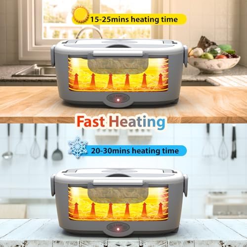Electric Lunch Box for Adults, 15-30 Min Fast Heating Portable Food Warmer