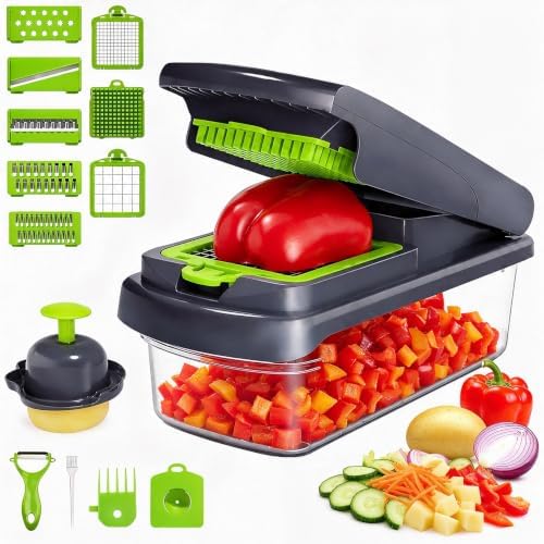 15 in 1 Vegetable Chopper with Container, Onion Chopper Mandoline Slicer