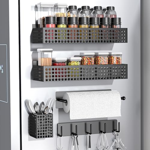 Magnetic Spice Rack for Refrigerator Set of 5 for Kitchen