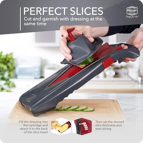 Börner by Reston Lloyd Mandoline Slicer Vital (Basic Set) • V-Slicer with 10 Cutting Styles & Safety Food Holder • Adjustable Kitchen Slicer & Dressing Function - Image 5