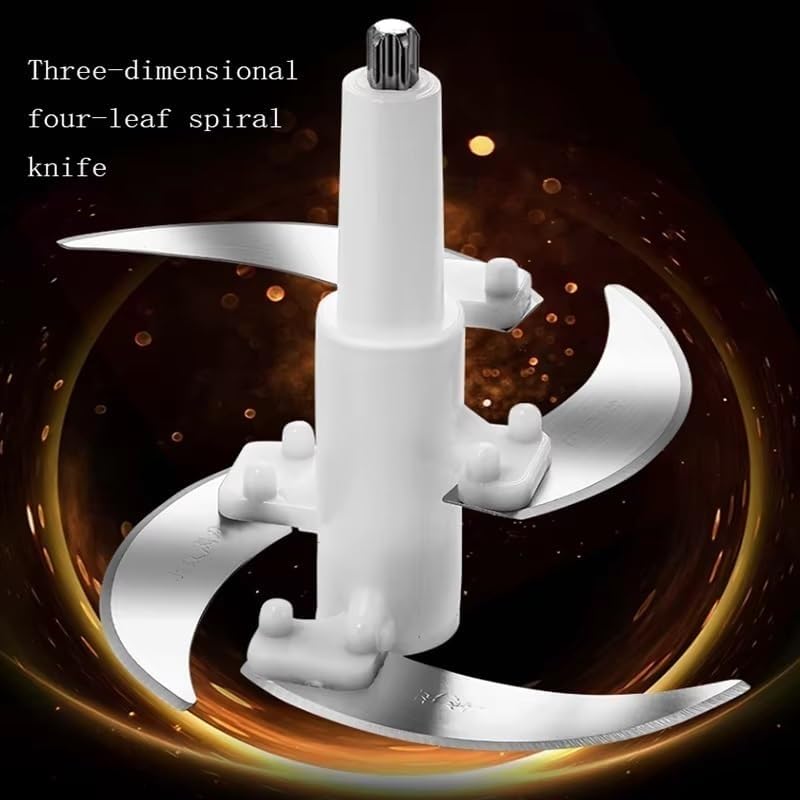 3L Multfunctional Garlic Peeler Household Electric Meat Grinder Garlic Shredder Fruit and Vegetable Chopper Kitchen Tool For Onion, Meat, Nuts, Fruits, Garlic, Vegetables(Black,One knife) - Image 4