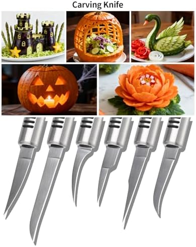 12Pcs Fruit&Veggie Carving Knife Set,Garnish Tool,Stainless Steel