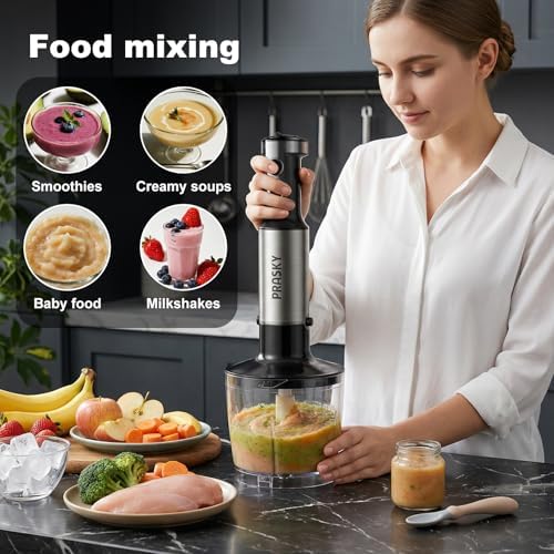 Immersion Blender Handheld 1200W, 20-speeds, 5-in-1 Handheld Mixer - Image 6