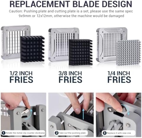 Professional Electric French Fry Cutter for Potatoes, 1/4-3/8-1/2