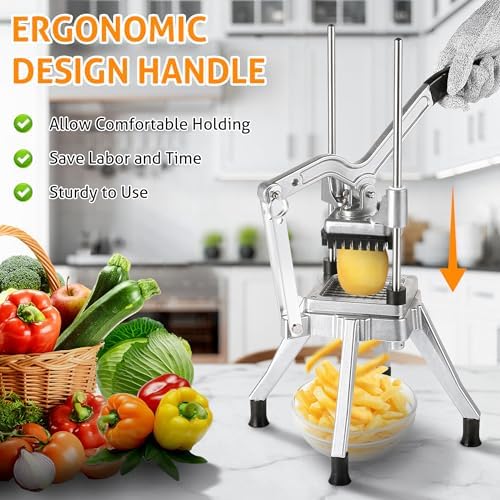 Commercial Vegetable Chopper Fruit Dicer with 3 Replacement Blades