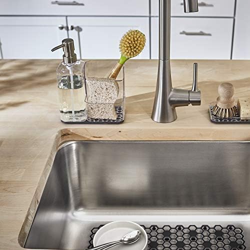 Spectrum Hexa Kitchen Sink Soap Dispenser with Sponge and Brush Holder