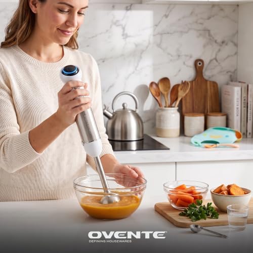 OVENTE Cordless Immersion Hand Blender, 300W Rechargeable White HR995W - Image 4