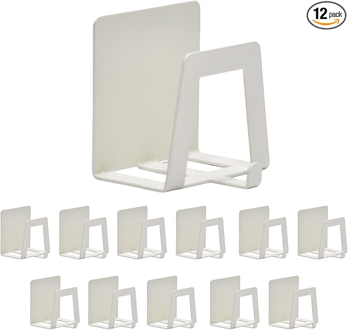 12 Pack Pot Lid Holders with Hook, Pot and Pan Hangers for Kitchen Inside Cabinet Wall Mount Rack Cabinet Door Lid Organizer, Save More Space, White