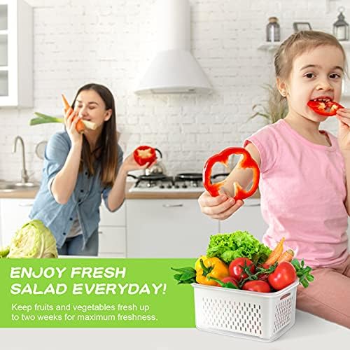 12 Pieces Fruit Storage Containers for Fridge Organizers and Storage, 6 Pack Large Produce Saver with Airtight Lid & Colander for Berry Lettuce Salad Vegetable Storage, Refrigerator Organizer