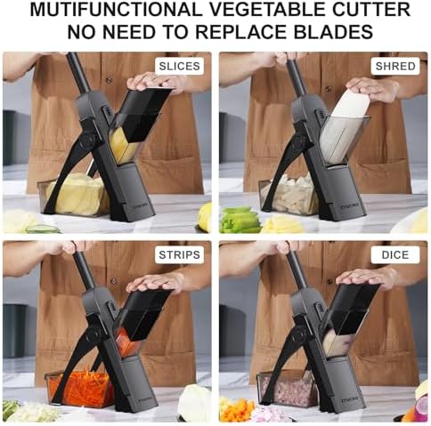 5 in 1 Adjustable Safe Mandoline Slicer for Kitchen with Paring Knife