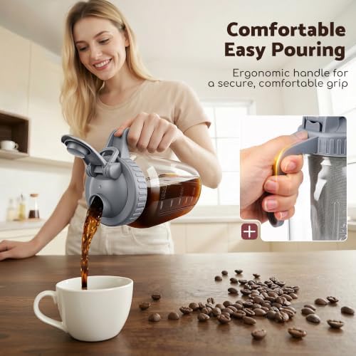 Cold Brew Coffee Maker, 64 oz Glass Mason Pitcher