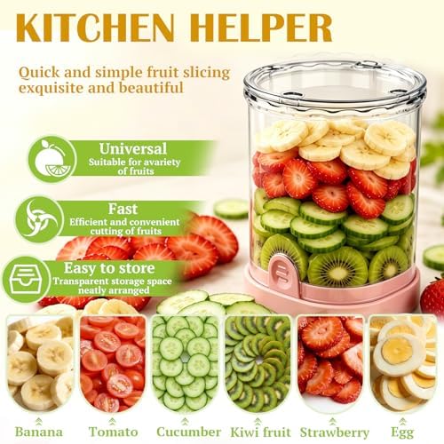 Hendiy 2-in-1 Fruit Slicer Cup, Stainless Steel - Image 4