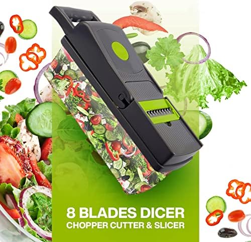 Vegetable Chopper 15-1 with Container - 8 Blades Dicer Chopper Cutter & Slicer - Draining Basket, Peeler, Egg separator, and Many More - Vegetable Chopper for Onions, Potatoes, Tomatoes - Image 4