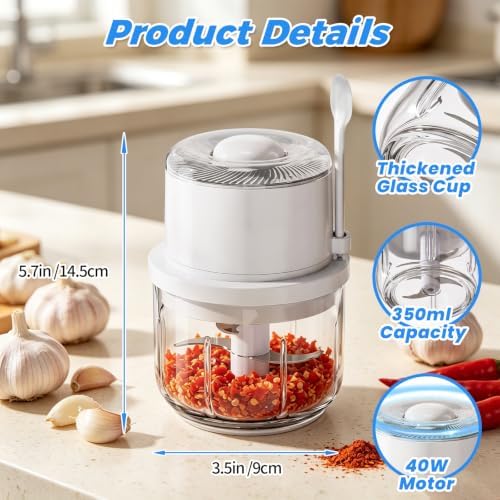 2026 New Mini Electric Garlic Chopper - 350ML Mini Portable Veggie Chopper - Image 2