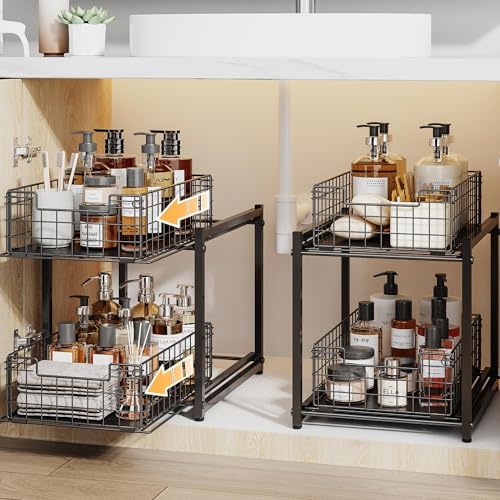 Under Sink Organizer, 2-Tier Pull Out Cabinet Organizer