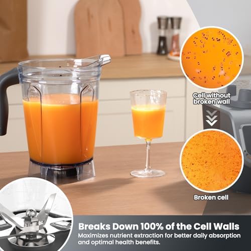 1500w Blender for Kitchen with Pre-set Blending Programs, 64oz Heavy Duty Profession-grade Blender for Smoothies, Soups, Dips, Nut Butters, BPA-Free Tritan Jar
