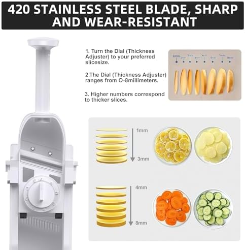 Safe Mandoline Slicer for Kitchen, Professional Vegetable Potato Slicer - Image 4