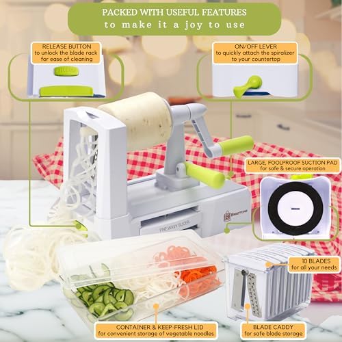 10-Blade Countertop Vegetable Spiralizer and Veggie Noodle Maker