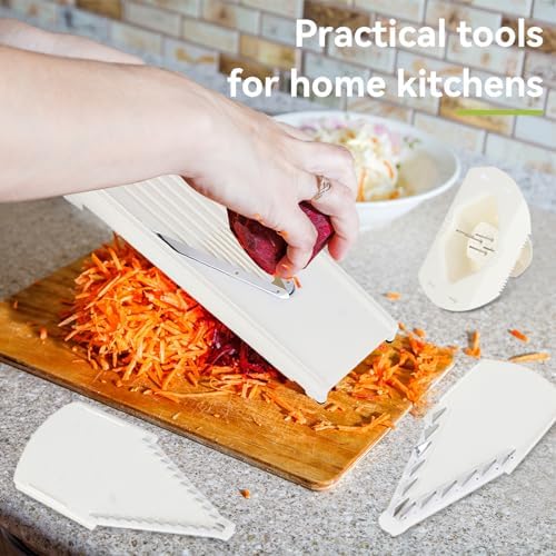 Mandoline Slicer, Adjustable Handheld Mandoline Slicer Stainless Steel Blade Vegetable Cutter for Fruits and Vegetables - Image 5