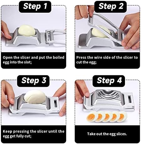2 Packs Egg Slicer,Strawberry Slicers, Stainless Steel Wire Egg Slicer - Image 4