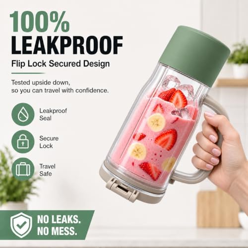 26oz Travel Tumbler for Ninja BlendBOSS Personal Blender (Stone Mint) - Image 4