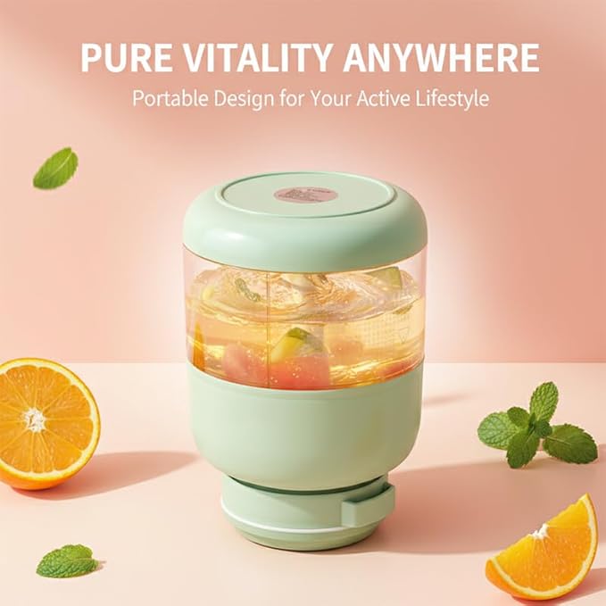 Portable Wireless Juicer Blender Cup: Rechargeable Smoothie Maker with 38 Stainless Steel Blades - Personal Blender for Shakes, Ice Crushing, Travel & Office (white, 1300, Milliliters)