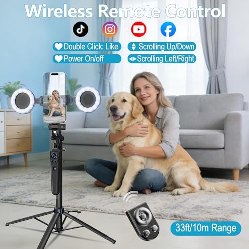 71" Content Creator Essentials Vlogging Kit - 2 Lights & 2 Mics